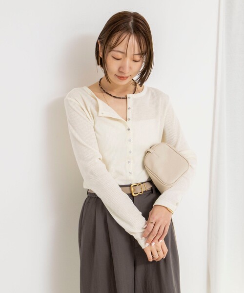 NOLLEY’S（ノーリーズ）の「ウォッシャブルナチュラルテレコ2WAYカーデ（カーディガン/ボレロ・レディース・イエロー/アイボリー/ブラック・FREE）」の20枚目の写真