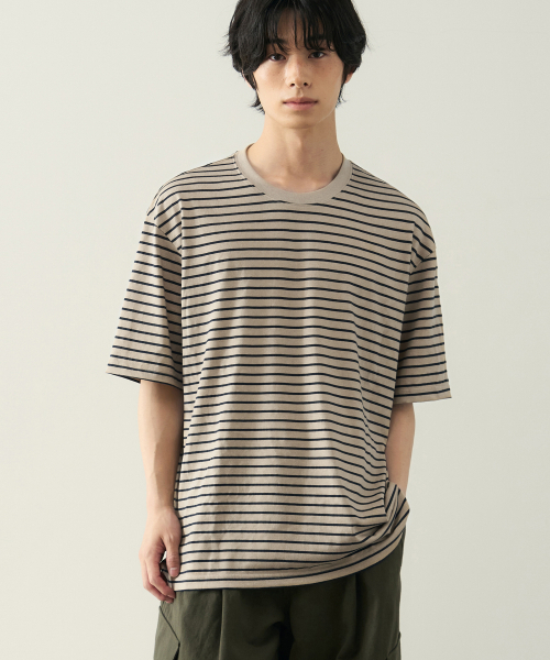 ROTEMBER（ローテンバー）の「ピグメントストライプハーフTシャツ[ベージュ]（Tシャツ/カットソー・メンズ・その他・X-LARGE）」の3枚目の写真