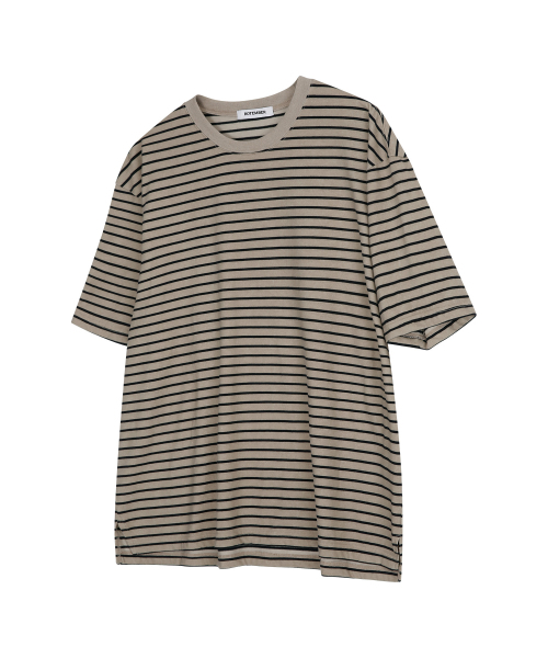 ROTEMBER（ローテンバー）の「ピグメントストライプハーフTシャツ[ベージュ]（Tシャツ/カットソー・メンズ・その他・X-LARGE）」の4枚目の写真