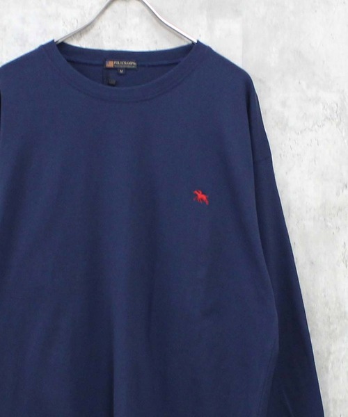 POLOCHAMPS(ポロチャンプス)の「【POLOCHAMPS / ポロチャンプス】ワンポイント 刺繍 ロングTシャツ(Tシャツ/カットソー・メンズ・チャコール/ネイビー/ブラック/杢グレー/ダークグリーン/オフホワイト・MEDIUM/LARGE/X-LARGE)」の6枚目の写真