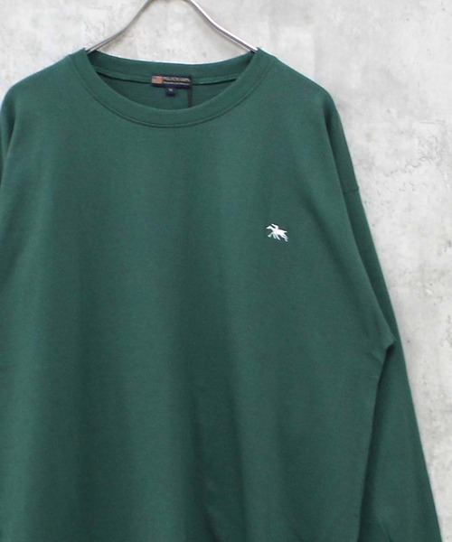 POLOCHAMPS(ポロチャンプス)の「【POLOCHAMPS / ポロチャンプス】ワンポイント 刺繍 ロングTシャツ(Tシャツ/カットソー・メンズ・チャコール/ネイビー/ブラック/杢グレー/ダークグリーン/オフホワイト・MEDIUM/LARGE/X-LARGE)」の5枚目の写真