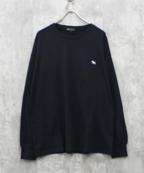 POLOCHAMPS(ポロチャンプス)の「【POLOCHAMPS / ポロチャンプス】ワンポイント 刺繍 ロングTシャツ(Tシャツ/カットソー・メンズ・チャコール/ネイビー/ブラック/杢グレー/ダークグリーン/オフホワイト・MEDIUM/LARGE/X-LARGE)」の7枚目の写真