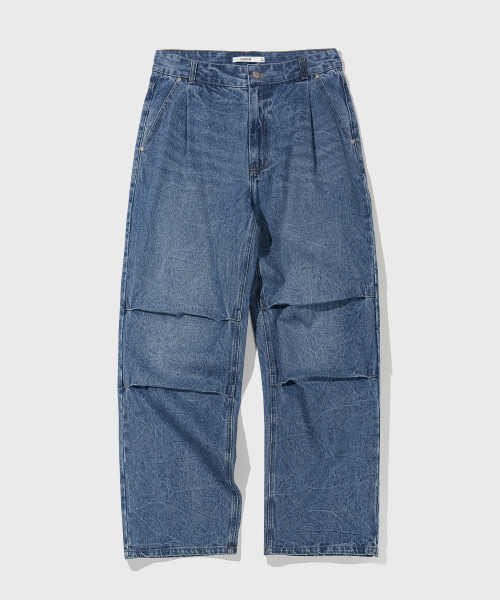 KIIMUIR(キミュア)の「セミワイドパラシュートデニムパンツ_ブルー(デニムパンツ・レディース・その他・MEDIUM/LARGE)」の2枚目の写真