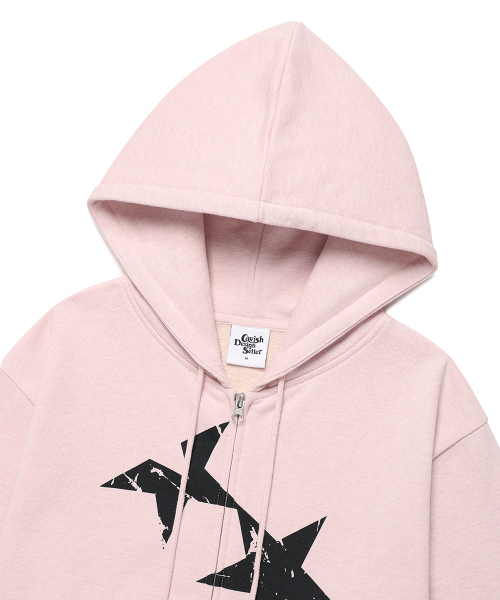 Cavish（カビシ）の「TWIN STAR ZIP UP HOODIE PINK(CV2FFUM498A)（パーカー・レディース・ピンク・S/M/L）」の4枚目の写真