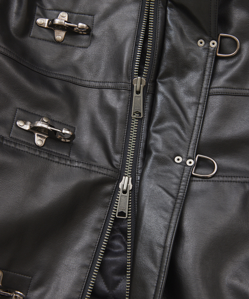 JOURNAL STANDARD(ジャーナルスタンダード)の「フェイクレザー ファイヤーマン フード ジャケット(その他アウター・メンズ・ブラウン/ブラック・LARGE/MEDIUM)」の13枚目の写真