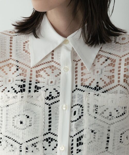GALLEST（ギャレスト）の「幾何柄レースビッグシャツ（シャツ/ブラウス・レディース・ホワイト/ブラック・38）」の10枚目の写真