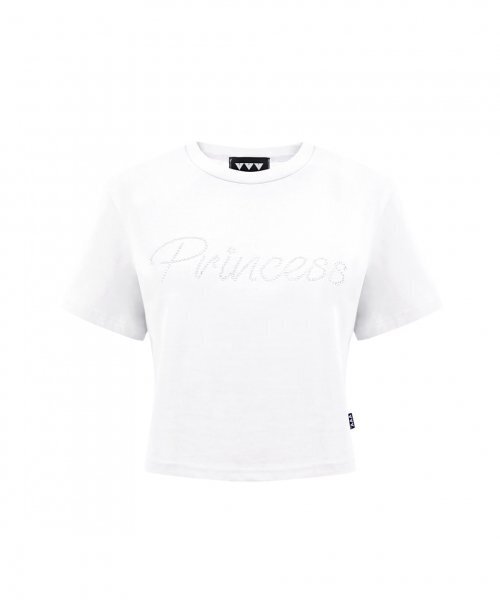 VVV(ブイブイブイ)の「プリンセスキュービッククロップTシャツ _ ホワイト(Tシャツ/カットソー・レディース・その他・ONE SIZE)」の2枚目の写真