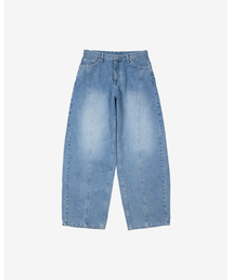 INEXCIS（イネクシス）の「バックプリーツカーブデニムパンツ(Dust Blue)（デニムパンツ）」