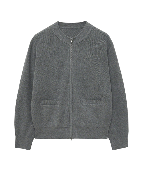 Big Unionの「ジップアップニットジャケット(グレー)(その他アウター・メンズ・その他・S/M/L)」の2枚目の写真