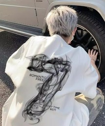 【26年春新作】ニュアンススモークアートプリントルーズフィットT