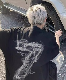 【26年春新作】ニュアンススモークアートプリントルーズフィットT