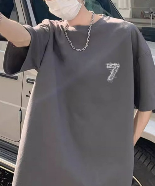 SHEPP（シープ）の「【26年春新作】ニュアンススモークアートプリントルーズフィットT（Tシャツ/カットソー・メンズ・ブラック/ホワイト/チャコール・L/M）」の7枚目の写真