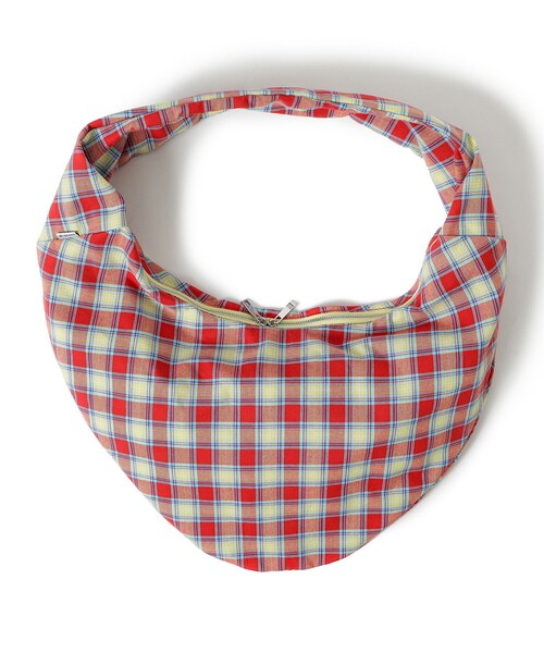 bpr BEAMS（ビーピーアール ビームス ）の「チェック ラウンド エコバッグ（ショルダーバッグ・レディース・オレンジ/グリーン/レッド/パープル・ONE SIZE）」の13枚目の写真