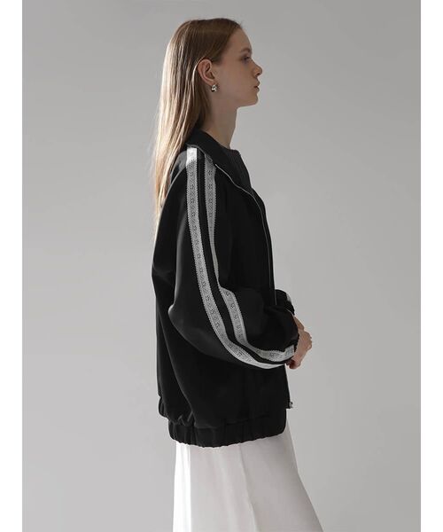 :ETHROF(イーサオブ)の「LACE LINE STAND-NECK JERSEY BLOUSON(その他アウター・レディース・杢グレー/ブラック・FREE)」の6枚目の写真