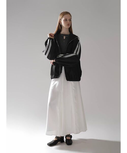 :ETHROF(イーサオブ)の「LACE LINE STAND-NECK JERSEY BLOUSON(その他アウター・レディース・杢グレー/ブラック・FREE)」の8枚目の写真