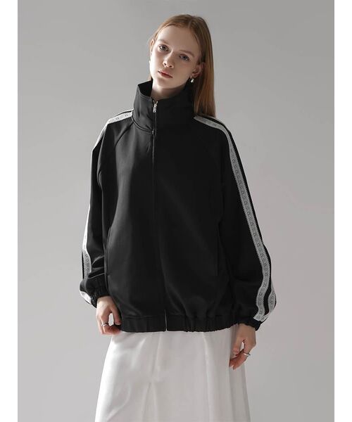 :ETHROF(イーサオブ)の「LACE LINE STAND-NECK JERSEY BLOUSON(その他アウター・レディース・杢グレー/ブラック・FREE)」の9枚目の写真