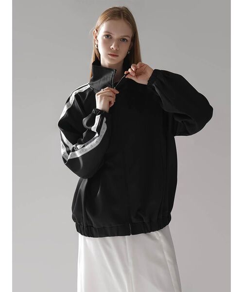 :ETHROF(イーサオブ)の「LACE LINE STAND-NECK JERSEY BLOUSON(その他アウター・レディース・杢グレー/ブラック・FREE)」の10枚目の写真