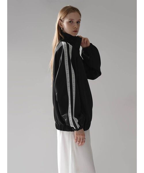 :ETHROF(イーサオブ)の「LACE LINE STAND-NECK JERSEY BLOUSON(その他アウター・レディース・杢グレー/ブラック・FREE)」の12枚目の写真