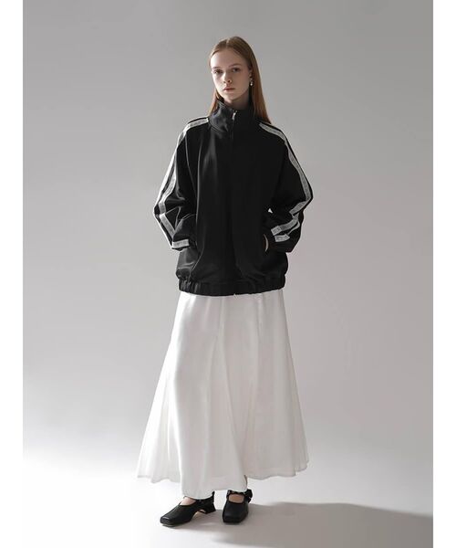 :ETHROF(イーサオブ)の「LACE LINE STAND-NECK JERSEY BLOUSON(その他アウター・レディース・杢グレー/ブラック・FREE)」の14枚目の写真