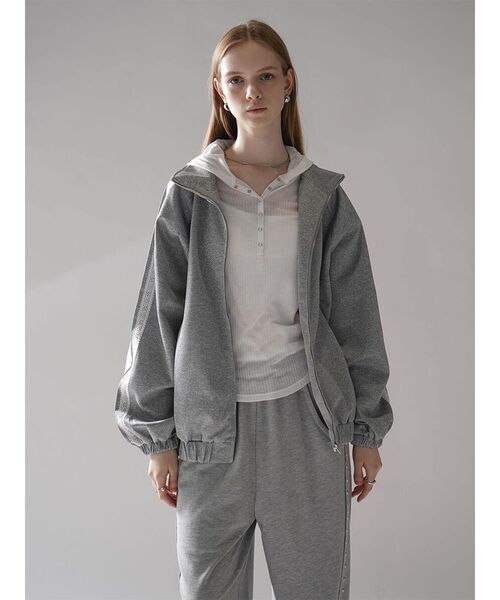 :ETHROF(イーサオブ)の「LACE LINE STAND-NECK JERSEY BLOUSON(その他アウター・レディース・杢グレー/ブラック・FREE)」の15枚目の写真