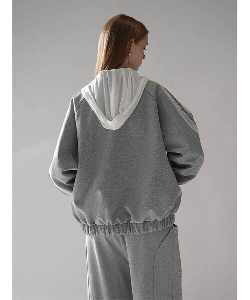 :ETHROF(イーサオブ)の「LACE LINE STAND-NECK JERSEY BLOUSON(その他アウター・レディース・杢グレー/ブラック・FREE)」の18枚目の写真