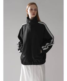 LACE LINE STAND-NECK JERSEY BLOUSON