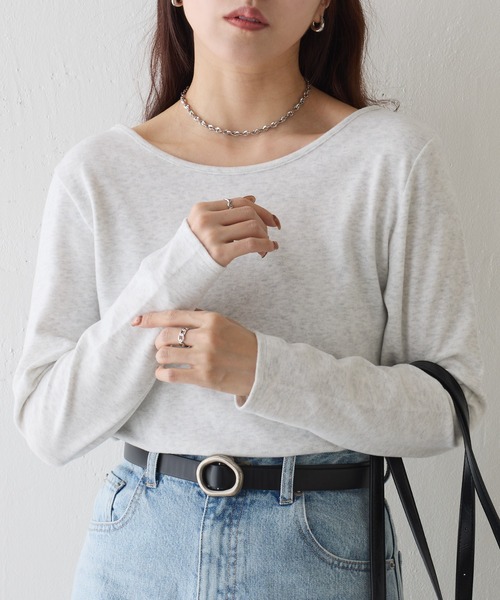 COLONY 2139（コロニートゥーワンスリーナイン）の「起毛フラッフィー前後2WAYネックプルオーバー（Tシャツ/カットソー・レディース・ライトグレー/ピンク/グレー/アイボリー/ブラック・FREE）」の3枚目の写真