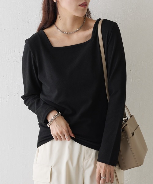 COLONY 2139（コロニートゥーワンスリーナイン）の「起毛フラッフィー前後2WAYネックプルオーバー（Tシャツ/カットソー・レディース・ライトグレー/ピンク/グレー/アイボリー/ブラック・FREE）」の2枚目の写真