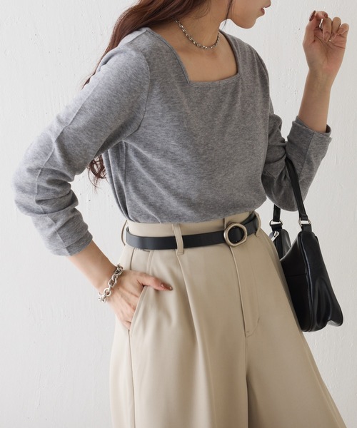 COLONY 2139（コロニートゥーワンスリーナイン）の「起毛フラッフィー前後2WAYネックプルオーバー（Tシャツ/カットソー・レディース・ライトグレー/ピンク/グレー/アイボリー/ブラック・FREE）」の16枚目の写真