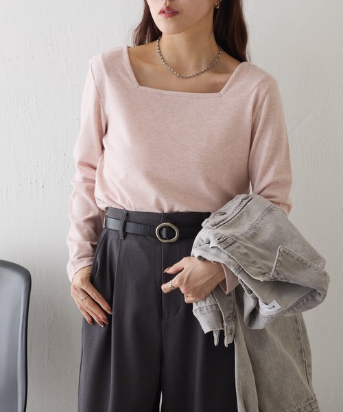 COLONY 2139（コロニートゥーワンスリーナイン）の「起毛フラッフィー前後2WAYネックプルオーバー（Tシャツ/カットソー・レディース・ライトグレー/ピンク/グレー/アイボリー/ブラック・FREE）」の21枚目の写真