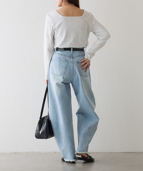 COLONY 2139（コロニートゥーワンスリーナイン）の「起毛フラッフィー前後2WAYネックプルオーバー（Tシャツ/カットソー・レディース・ライトグレー/ピンク/グレー/アイボリー/ブラック・FREE）」の11枚目の写真