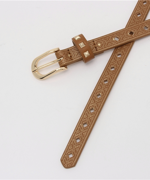 GLOBAL WORK（グローバルワーク）の「デザインベルト2/708046（ベルト・レディース・ホワイト/ブラウン・FREE）」の3枚目の写真