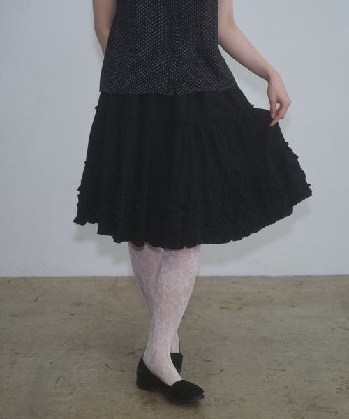 frill midi flared skirt / フリルボリュームスカート（スカート