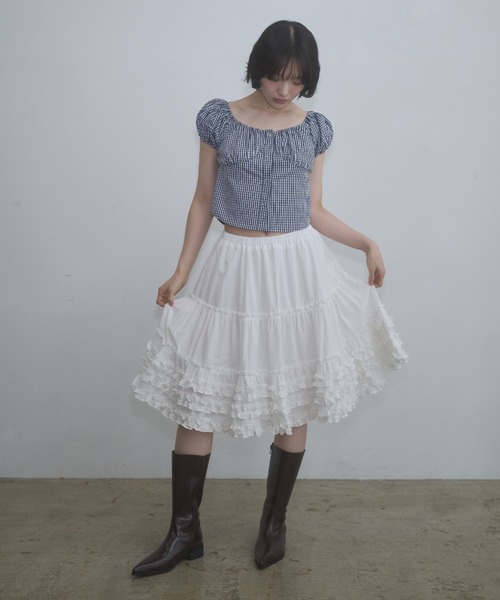 frill midi flared skirt / フリルボリュームスカート（スカート