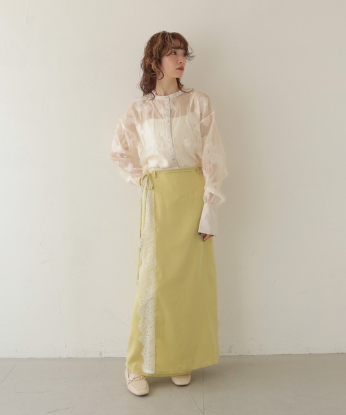 CLEIO（クレイオ）の「【CLEIO】デザインレースサテンスカート DESIGN LACE SATIN SKIRT（スカート・レディース・ベージュ/グリーン系その他/アイボリー・FREE）」の19枚目の写真