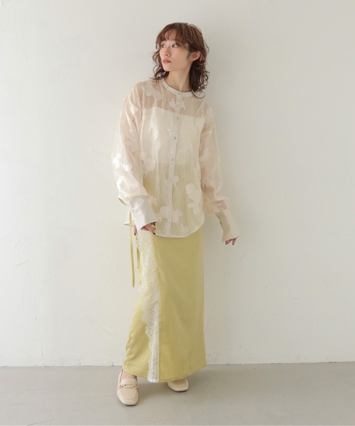CLEIO（クレイオ）の「【CLEIO】デザインレースサテンスカート DESIGN LACE SATIN SKIRT（スカート・レディース・ベージュ/グリーン系その他/アイボリー・FREE）」の21枚目の写真