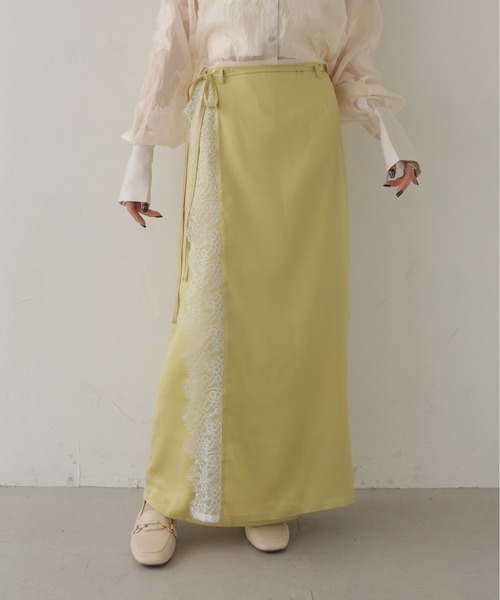 CLEIO（クレイオ）の「【CLEIO】デザインレースサテンスカート DESIGN LACE SATIN SKIRT（スカート・レディース・ベージュ/グリーン系その他/アイボリー・FREE）」の15枚目の写真