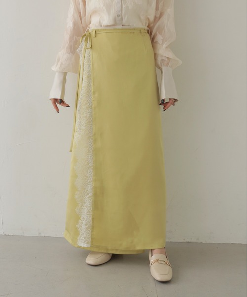 CLEIO（クレイオ）の「【CLEIO】デザインレースサテンスカート DESIGN LACE SATIN SKIRT（スカート・レディース・ベージュ/グリーン系その他/アイボリー・FREE）」の16枚目の写真