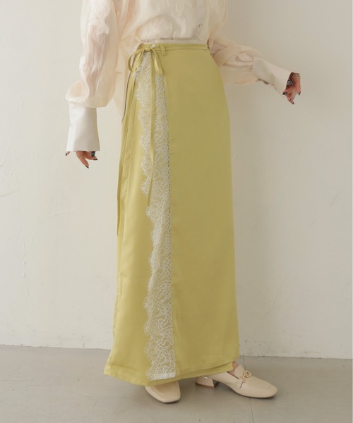 CLEIO（クレイオ）の「【CLEIO】デザインレースサテンスカート DESIGN LACE SATIN SKIRT（スカート・レディース・ベージュ/グリーン系その他/アイボリー・FREE）」の17枚目の写真