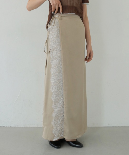 CLEIO（クレイオ）の「【CLEIO】デザインレースサテンスカート DESIGN LACE SATIN SKIRT（スカート・レディース・ベージュ/グリーン系その他/アイボリー・FREE）」の11枚目の写真