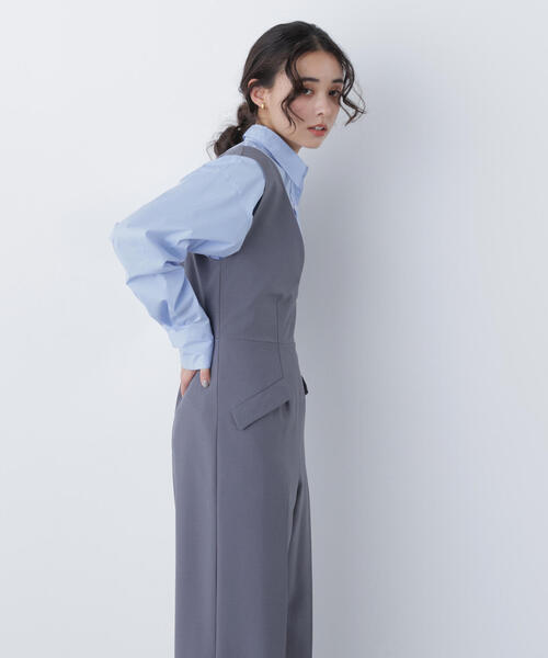 N.（N. Natural Beauty Basic）（エヌエヌナチュラルビューティーベーシック）の「Ｖネックオールインワン（つなぎ/オールインワン・レディース・ベージュ/チャコールグレー・MEDIUM/P/S）」の6枚目の写真