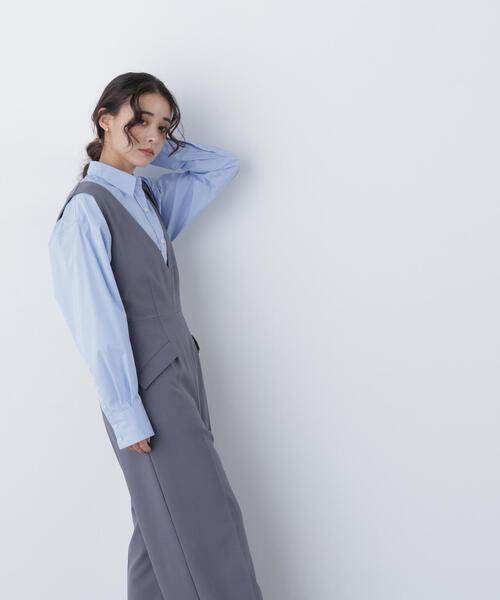 N.（N. Natural Beauty Basic）（エヌエヌナチュラルビューティーベーシック）の「Ｖネックオールインワン（つなぎ/オールインワン・レディース・ベージュ/チャコールグレー・MEDIUM/P/S）」の10枚目の写真