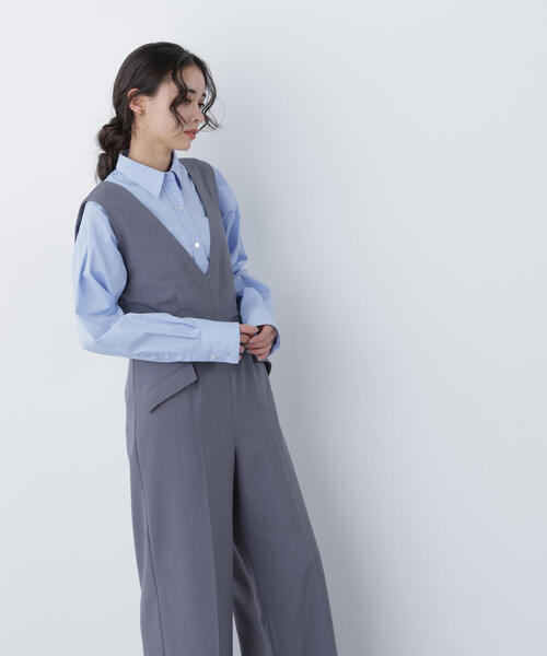 N.（N. Natural Beauty Basic）（エヌエヌナチュラルビューティーベーシック）の「Ｖネックオールインワン（つなぎ/オールインワン・レディース・ベージュ/チャコールグレー・MEDIUM/P/S）」の12枚目の写真