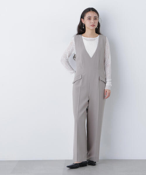 N.（N. Natural Beauty Basic）（エヌエヌナチュラルビューティーベーシック）の「Ｖネックオールインワン（つなぎ/オールインワン・レディース・ベージュ/チャコールグレー・MEDIUM/P/S）」の15枚目の写真