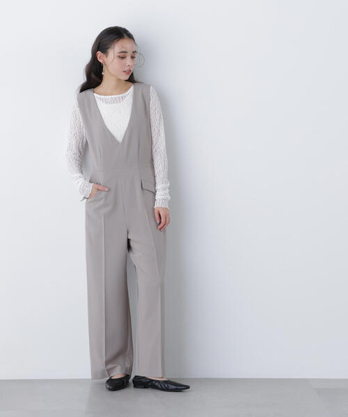 N.（N. Natural Beauty Basic）（エヌエヌナチュラルビューティーベーシック）の「Ｖネックオールインワン（つなぎ/オールインワン・レディース・ベージュ/チャコールグレー・MEDIUM/P/S）」の18枚目の写真