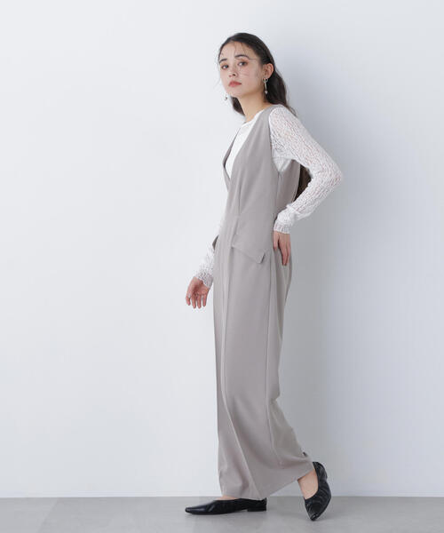 N.（N. Natural Beauty Basic）（エヌエヌナチュラルビューティーベーシック）の「Ｖネックオールインワン（つなぎ/オールインワン・レディース・ベージュ/チャコールグレー・MEDIUM/P/S）」の19枚目の写真