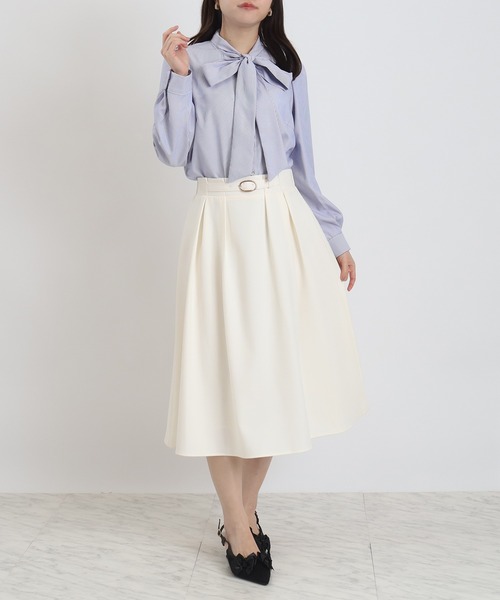 ASTORIA ODIER（アストリアオディール）の「アソート柄ボウタイブラウス（シャツ/ブラウス・レディース・ホワイト×ブルー/グレイッシュブルー/ホワイト/イエロー・MEDIUM）」の9枚目の写真