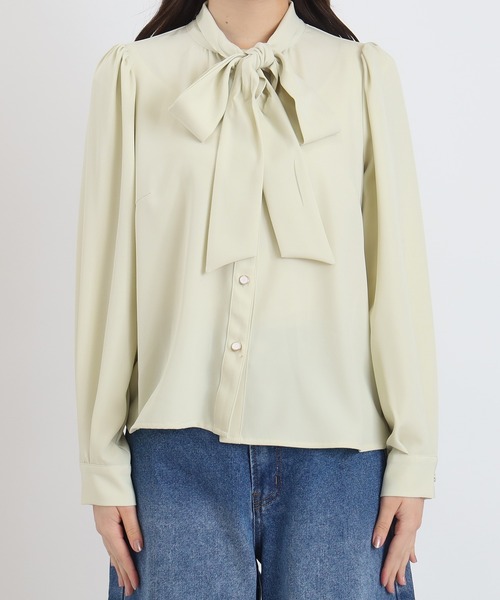 ASTORIA ODIER（アストリアオディール）の「アソート柄ボウタイブラウス（シャツ/ブラウス・レディース・ホワイト×ブルー/グレイッシュブルー/ホワイト/イエロー・MEDIUM）」の18枚目の写真