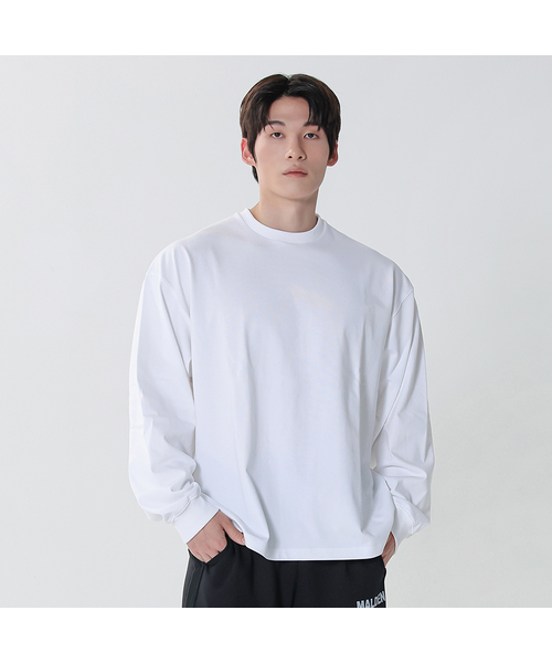 MALDEN(モールデン)の「ヘビーコットン無地オーバーサイズロングスリーブ(Tシャツ/カットソー・レディース・ブラック/ホワイト・X-LARGE/LARGE/MEDIUM/SMALL)」の2枚目の写真