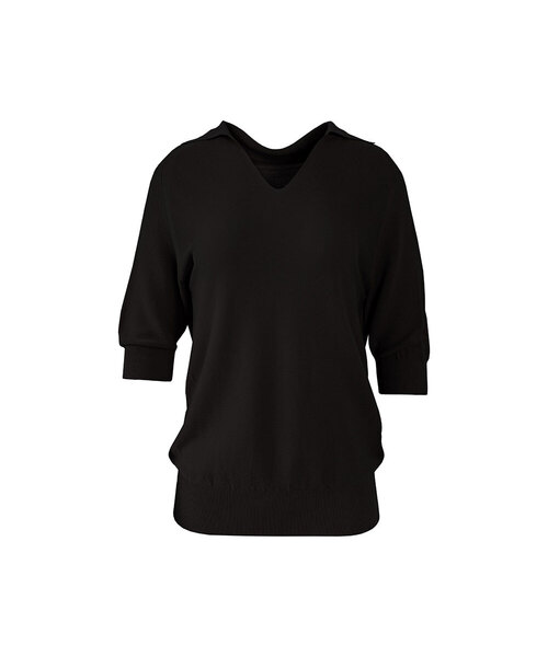 VASCARA(バスカラ)の「V Collar Neck Raglan Half Sleeve Knitwear (5colors)(Tシャツ/カットソー・レディース・ブラック/ライトベージュ/カーキ/ライトブルー/コーラル・FREE)」の1枚目の写真